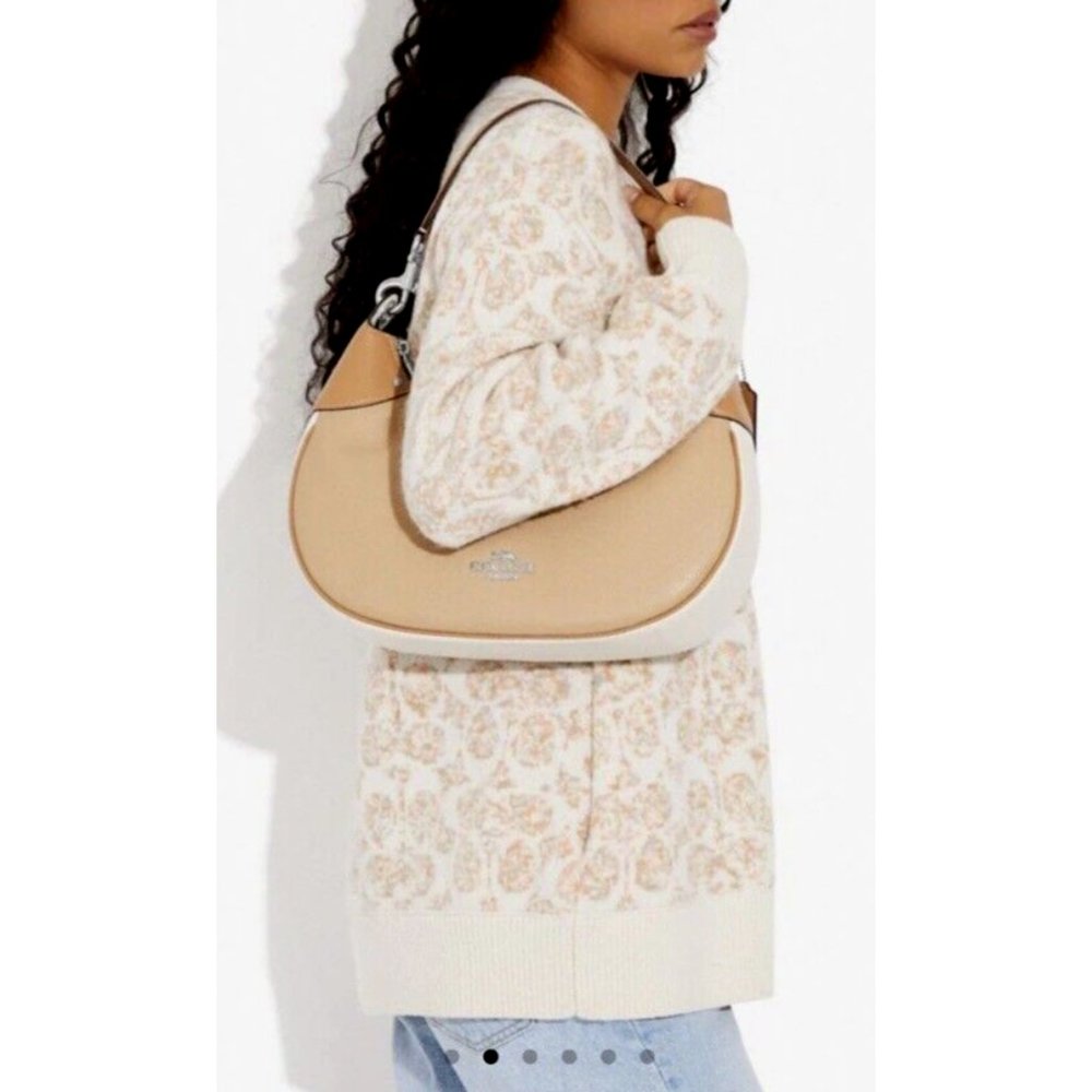 New Coach CH508 Mara Hobo Pebble Leather Shoulder bag Sandy Beige Multi - Picture 5 of 6